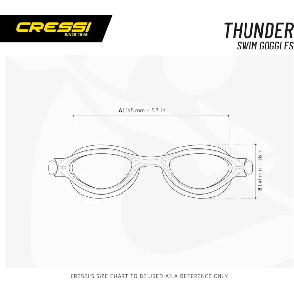 Cressi Thunder Professional Adult Swim Goggles with Wide View Ergonomic Anti-Scratch Lens | Made in Italy by Cressi