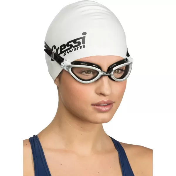 Cressi Thunder Professional Adult Swim Goggles with Wide View Ergonomic Anti-Scratch Lens | Made in Italy by Cressi