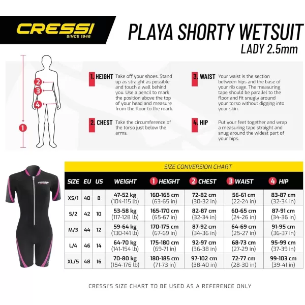 Shorty Women's Wetsuit for Scuba Diving, Snorkeling, Windsurfing - 2.5mm Neoprene | PLAYA by Cressi: quality since 1946