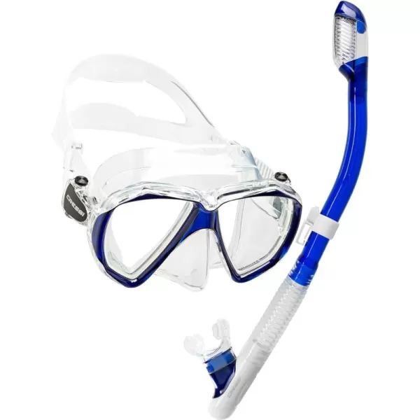 Adult Snorkeling Kit: Mask + Dry Snorkel, Dual Lens Mask Made of Soft Silicone: Perfect Seal, Ranger &amp; Tao Dry: Designed in Italy