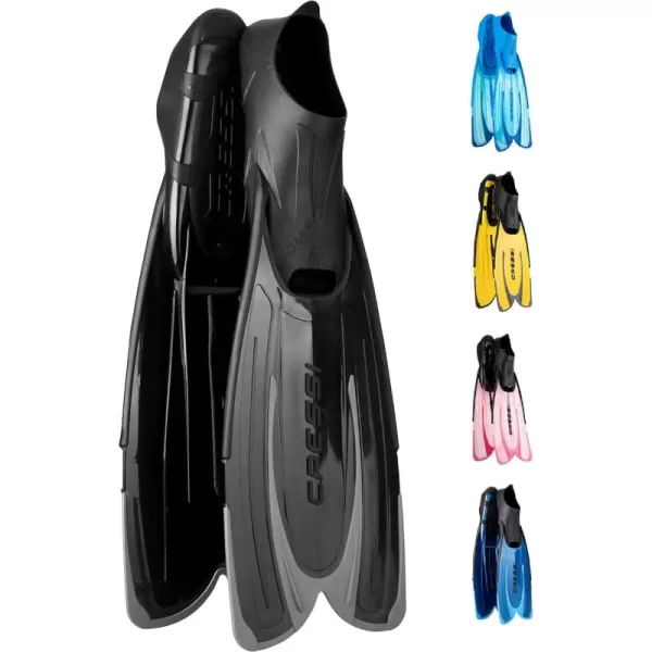 Cressi Adult Snorkeling Fins with Self-Adjustable Comfortable Full Foot Pocket | Perfect for Traveling | Agua: made in Italy