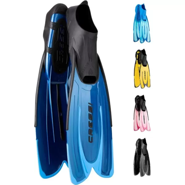 Cressi Adult Snorkeling Fins with Self-Adjustable Comfortable Full Foot Pocket | Perfect for Traveling | Agua: made in Italy