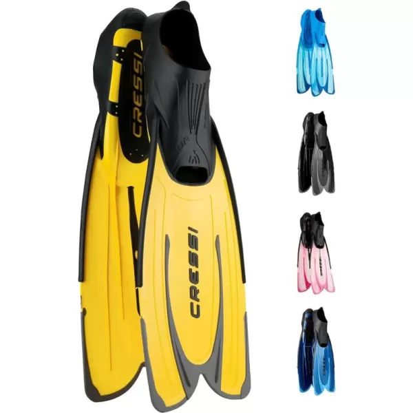 Cressi Adult Snorkeling Fins with Self-Adjustable Comfortable Full Foot Pocket | Perfect for Traveling | Agua: made in Italy