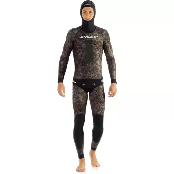 Cressi Camouflage Wetsuit for Spearfishing - Loading Pad, Knee Protection, Mimetic Pattern - Blue &amp; Green Hunter 2.5 &amp; 3.5 mm