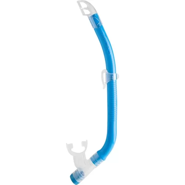 Cressi Kids Semi-Dry Snorkel - Splash-Guard on Top, Bottom Purge Valve, Silicone Mouthpiece, Quick-Release Keeper - Top: made in Italy