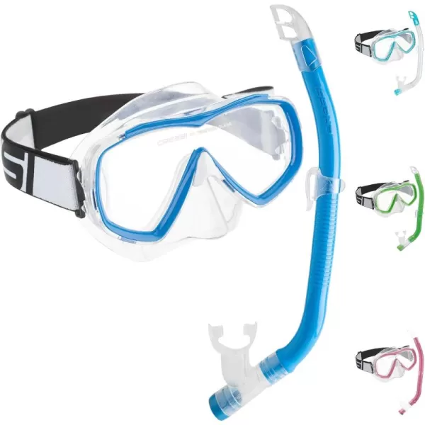 Cressi Kids Snorkeling Mask and Semi-Dry Snorkel Kit, Made of Soft Silicone, Estrella &amp; Top: Made in Italy