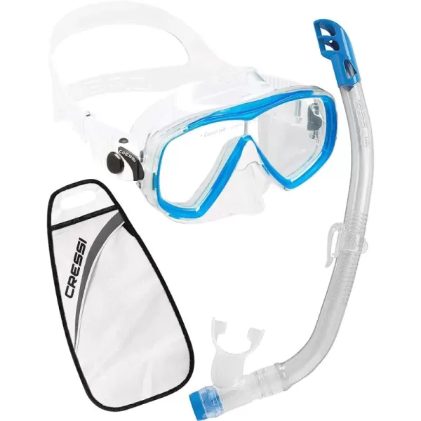 Cressi Kids Snorkeling Mask and Semi-Dry Snorkel Kit, Made of Soft Silicone, Estrella &amp; Top: Made in Italy