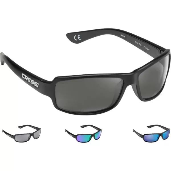 Cressi Ninja Adult Sport Sunglasses, Polarized Lenses, Protective Case - Best for Boating, Sailing, Running, Hiking, Cycling