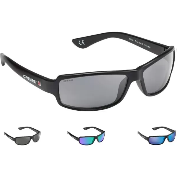 Cressi Ninja Adult Sport Sunglasses, Polarized Lenses, Protective Case - Best for Boating, Sailing, Running, Hiking, Cycling