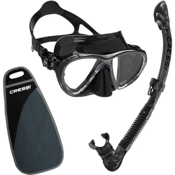 Cressi Premium Quality Snorkeling Adult Set - Big Eyes Evolution &amp; Alpha Ultra Dry: made in Italy