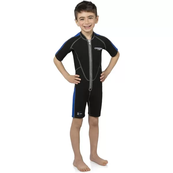 Cressi Short Kids, Boys &amp; Girls, Front-Zip Neoprene Wetsuit for All Water Sports | Lido Junior