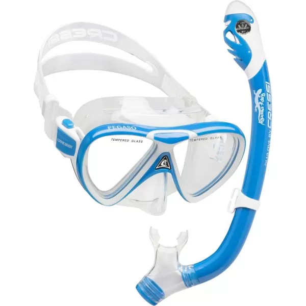 Cressi Snorkeling Silicone Set  for Kids aged 5 to 15 year old - Pegaso &amp; Iguana Dry: designed in Italy