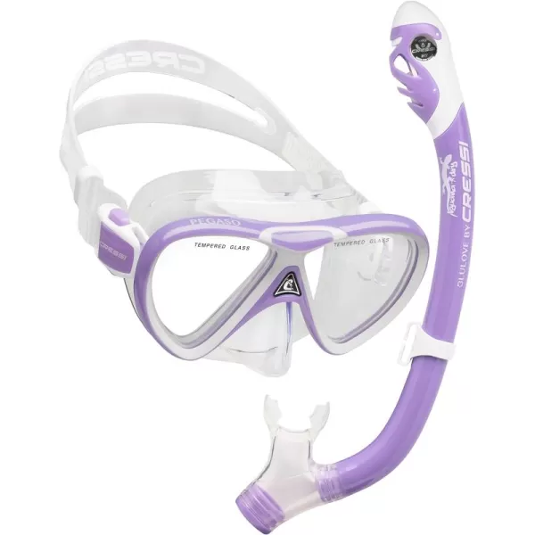 Cressi Snorkeling Silicone Set  for Kids aged 5 to 15 year old - Pegaso &amp; Iguana Dry: designed in Italy