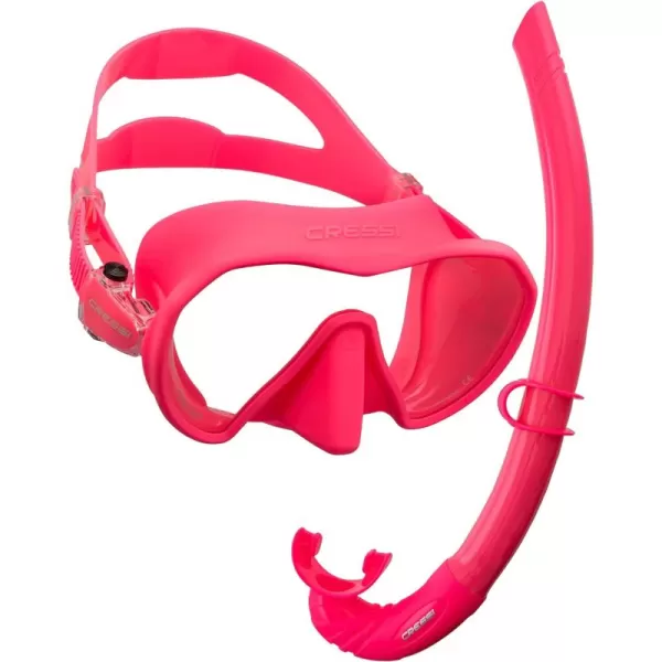 Mask &amp; Snorkel designed for Freediving and Scuba Diving - Made for Narrow Faces with Low Internal Volume - Flexible, Foldable Snorkel - ZS1 &amp; Corsica: made in Italy