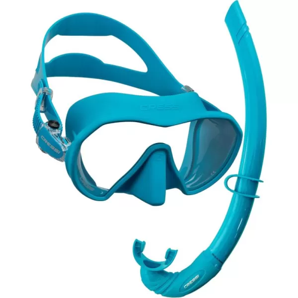 Mask &amp; Snorkel designed for Freediving and Scuba Diving - Made for Narrow Faces with Low Internal Volume - Flexible, Foldable Snorkel - ZS1 &amp; Corsica: made in Italy