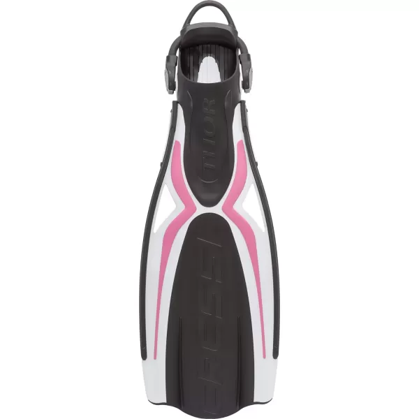 Cressi Adult Open Heel Fins with Elastic Bungee Strap for Scuba Diving - Strength, Power, Comfort, Aesthetics, Lightness - Thor EBS: Made in Italy