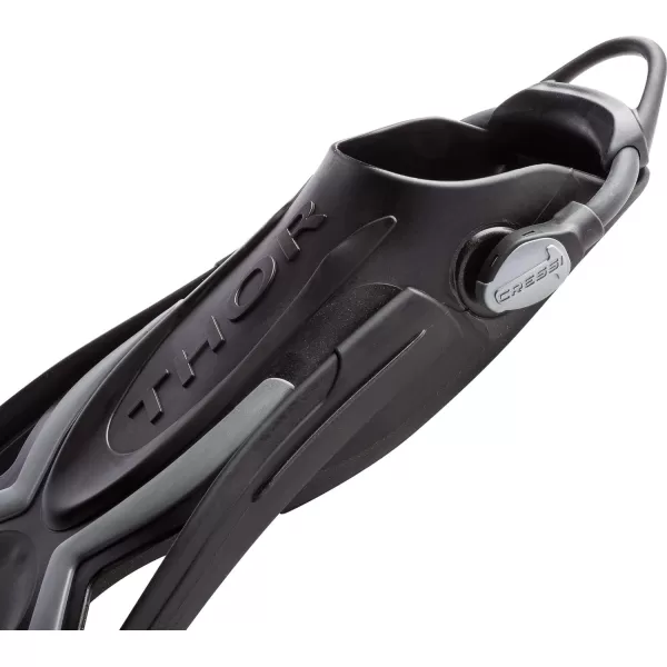 Cressi Adult Open Heel Fins with Elastic Bungee Strap for Scuba Diving - Strength, Power, Comfort, Aesthetics, Lightness - Thor EBS: Made in Italy