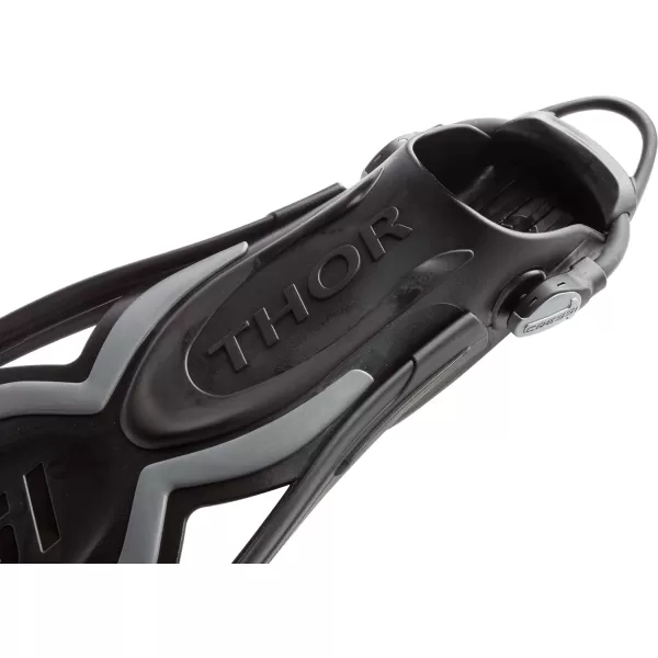 Cressi Adult Open Heel Fins with Elastic Bungee Strap for Scuba Diving - Strength, Power, Comfort, Aesthetics, Lightness - Thor EBS: Made in Italy