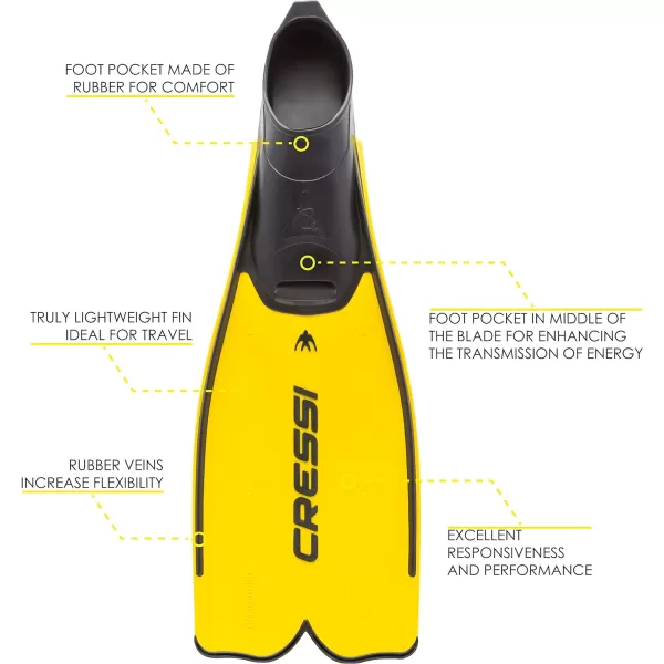 Cressi Adult Snorkeling Full Foot Pocket Fins, Good Thrust, Light Fin, Rondinella: designed and made in Italy
