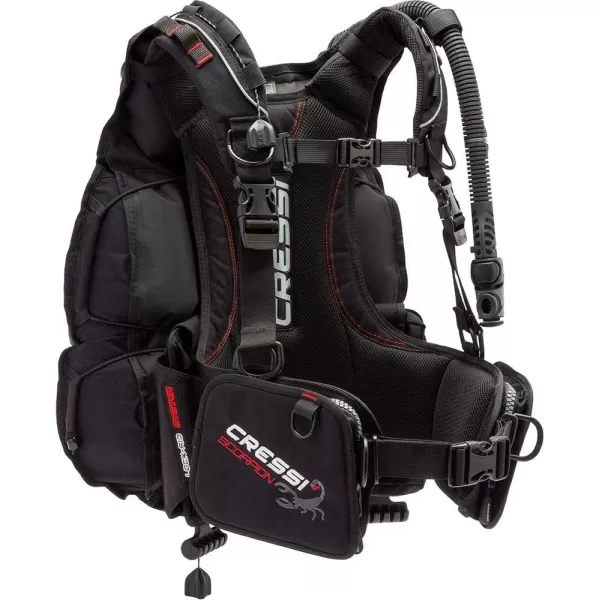 Cressi Scuba Diving Back-Inflation BCD - Comfortable as a Backpack - Vertical Weight Pocket System - High-Volume Pockets - Scorpion: designed in Italy