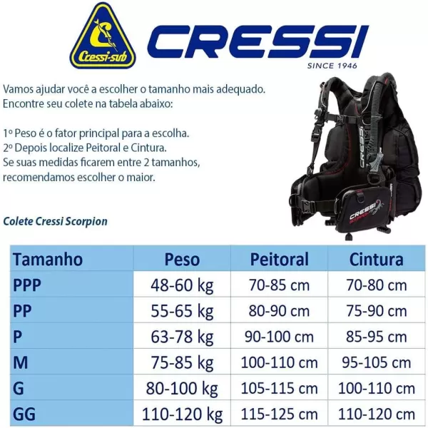Cressi Scuba Diving Back-Inflation BCD - Comfortable as a Backpack - Vertical Weight Pocket System - High-Volume Pockets - Scorpion: designed in Italy