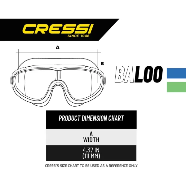 Cressi Wide View Swim Mask for Kids Aged 2, 3, 4, 5, 6, 7 Years Old | Baloo Made in Italy