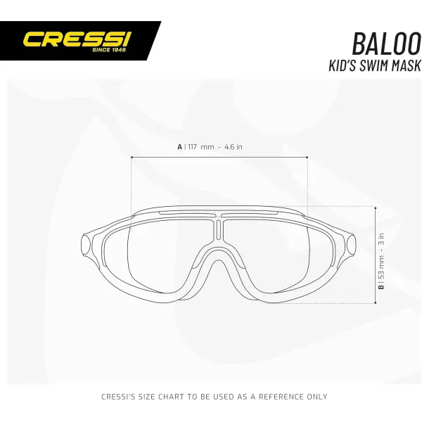 Cressi Wide View Swim Mask for Kids Aged 2, 3, 4, 5, 6, 7 Years Old | Baloo Made in Italy