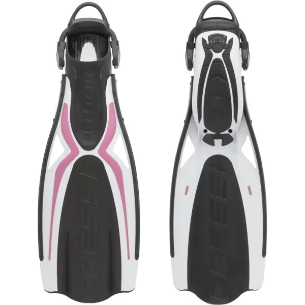 Cressi Adult Open Heel Fins with Elastic Bungee Strap for Scuba Diving - Strength, Power, Comfort, Aesthetics, Lightness - Thor EBS: Made in Italy