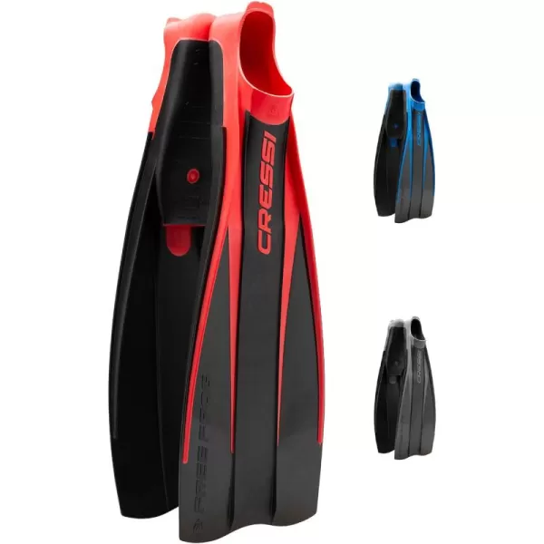 Cressi High Duty Full Foot Pocket Scuba Diving Fins | Hi-Surface: Below Blade Foot Pocket | Free Frog: Made in Italy