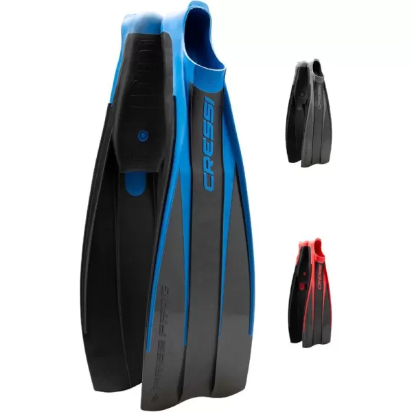 Cressi High Duty Full Foot Pocket Scuba Diving Fins | Hi-Surface: Below Blade Foot Pocket | Free Frog: Made in Italy