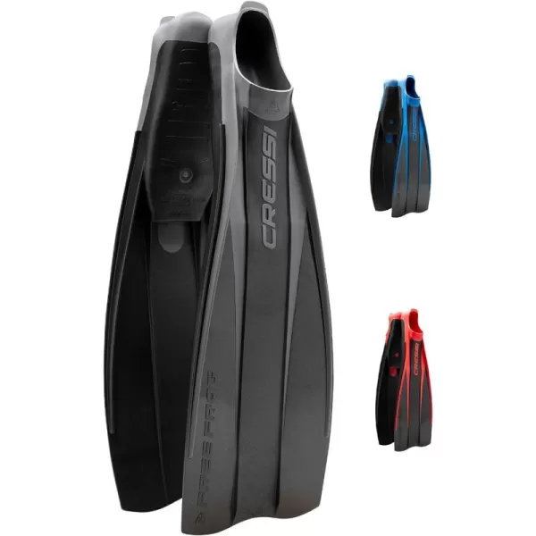 Cressi High Duty Full Foot Pocket Scuba Diving Fins | Hi-Surface: Below Blade Foot Pocket | Free Frog: Made in Italy