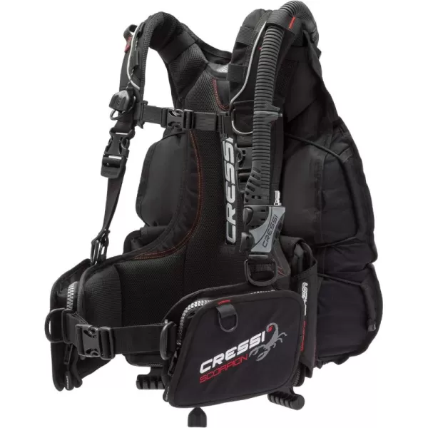 Cressi Scuba Diving Back-Inflation BCD - Comfortable as a Backpack - Vertical Weight Pocket System - High-Volume Pockets - Scorpion: designed in Italy