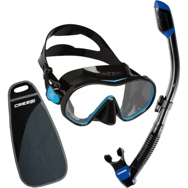 Single Lens Frameless Scuba Mask &amp; Dry Snorkel for Snorkeling, Scuba Diving, F-Dual &amp; Supernova Dry: Designed in Italy