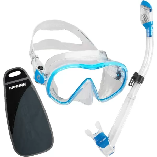 Single Lens Frameless Scuba Mask &amp; Dry Snorkel for Snorkeling, Scuba Diving, F-Dual &amp; Supernova Dry: Designed in Italy
