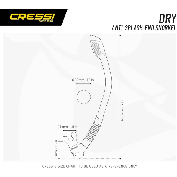 Cressi Adult Diving Dry Snorkel with Splash Guard and Top Valve - Supernova Dry: Designed in Italy