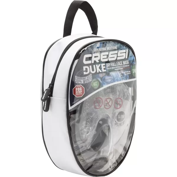 Cressi Adult Snorkeling Full-Face Snorkel Mask &amp; Adjustable Fins Kit - Wide Clear View, Anti-Fog System - Easy Breathing - Short Fins - Ideal for Traveling - Duke &amp; Bonete: designed in Italy