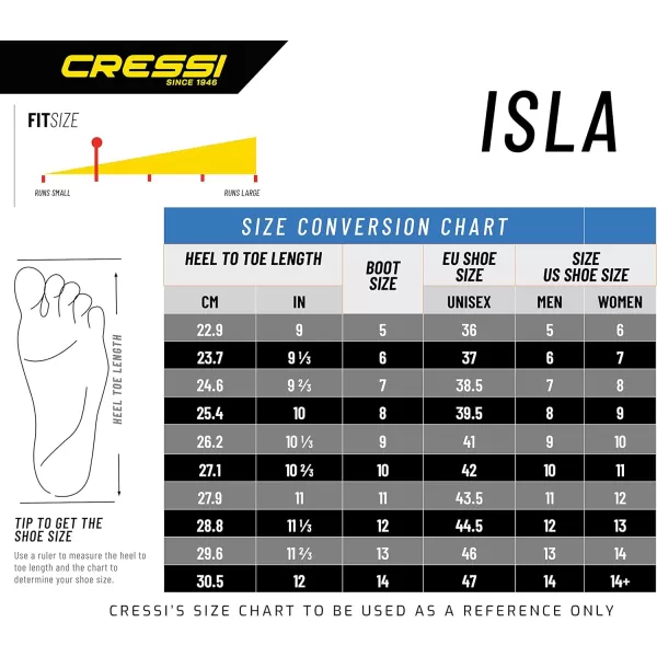 Cressi Adult Unisex Crew Water Boots for Scuba Diving, Surfing, Canyoning, 7 mm Neoprene Thickness - Isla: Designed in Italy