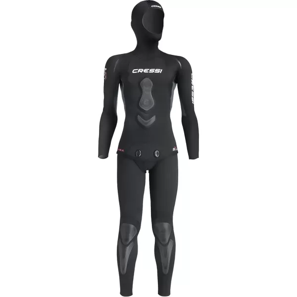 Cressi Apnea 2-pcs Freediving Spearfishing Wetsuit, Jacket &amp; Pants, Loading Chest Pad, Knee Protection, Anatomical Design - Apnea: Designed in Italy