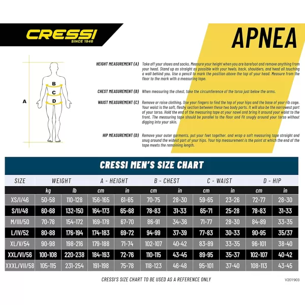 Cressi Apnea 2-pcs Freediving Spearfishing Wetsuit, Jacket &amp; Pants, Loading Chest Pad, Knee Protection, Anatomical Design - Apnea: Designed in Italy