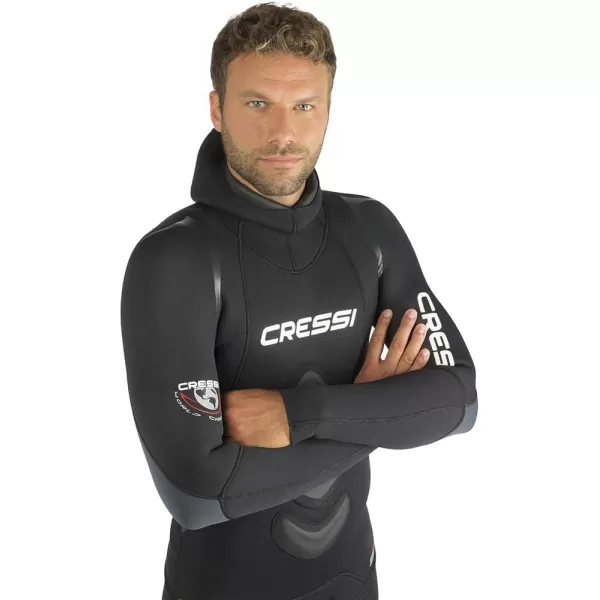 Cressi Apnea 2-pcs Freediving Spearfishing Wetsuit, Jacket &amp; Pants, Loading Chest Pad, Knee Protection, Anatomical Design - Apnea: Designed in Italy