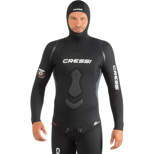 Cressi Apnea 2-pcs Freediving Spearfishing Wetsuit, Jacket &amp; Pants, Loading Chest Pad, Knee Protection, Anatomical Design - Apnea: Designed in Italy