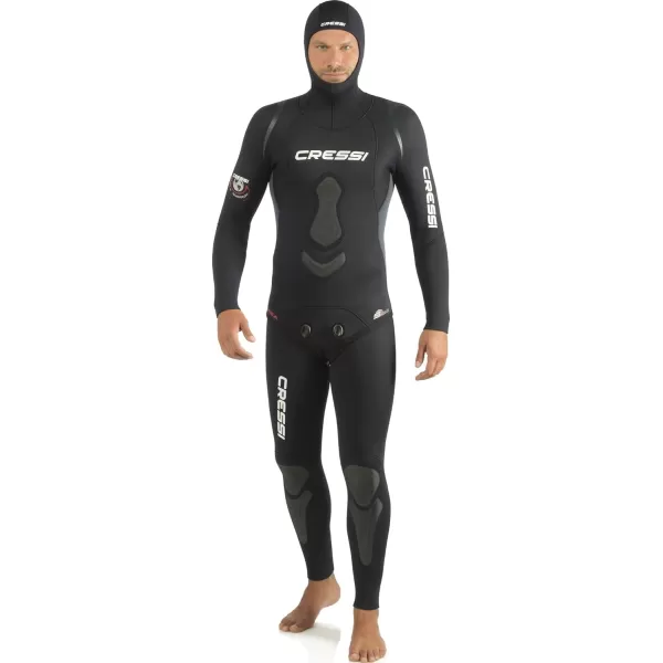 Cressi Apnea 2-pcs Freediving Spearfishing Wetsuit, Jacket &amp; Pants, Loading Chest Pad, Knee Protection, Anatomical Design - Apnea: Designed in Italy