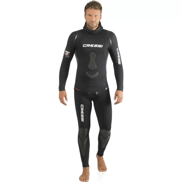 Cressi Apnea 2-pcs Freediving Spearfishing Wetsuit, Jacket &amp; Pants, Loading Chest Pad, Knee Protection, Anatomical Design - Apnea: Designed in Italy