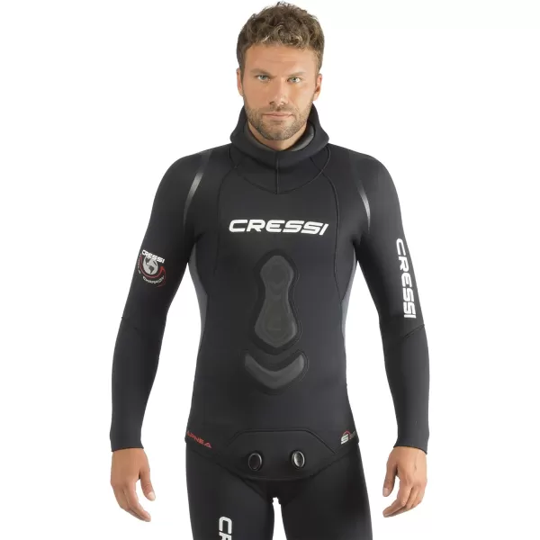 Cressi Apnea 2-pcs Freediving Spearfishing Wetsuit, Jacket &amp; Pants, Loading Chest Pad, Knee Protection, Anatomical Design - Apnea: Designed in Italy