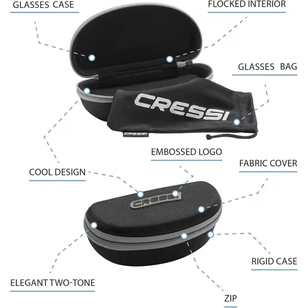 Cressi Bahia Adult Sport Sunglasses, Polarized Lenses, Protective Case - Best for Boating, Sailing, Fishing, and Running