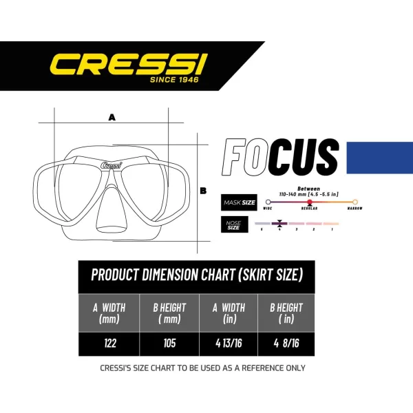 Cressi First Dive Mask with Inclined Lenses for Scuba Diving : Focus: Made in Italy