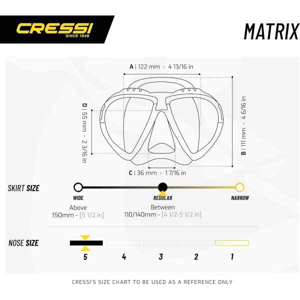 Cressi Matrix Adult Scuba Diving, Snorkeling, and Freediving Masks- Matrix: Made in Italy