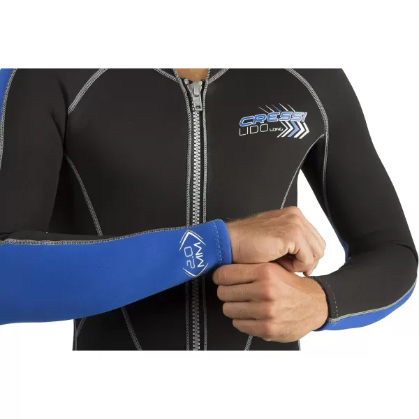 Cressi Men's Full Front Zip Wetsuit for Swimming, Snorkeling, Scuba Diving - Lido Long: Designed in Italy