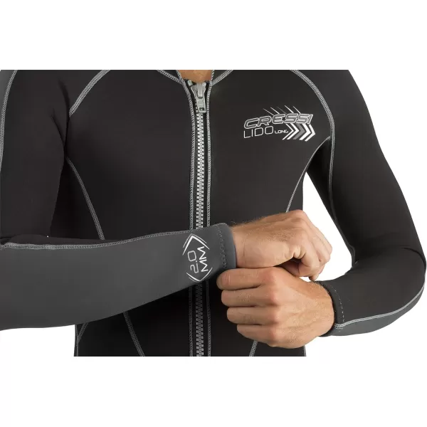 Cressi Men's Full Front Zip Wetsuit for Swimming, Snorkeling, Scuba Diving - Lido Long: Designed in Italy