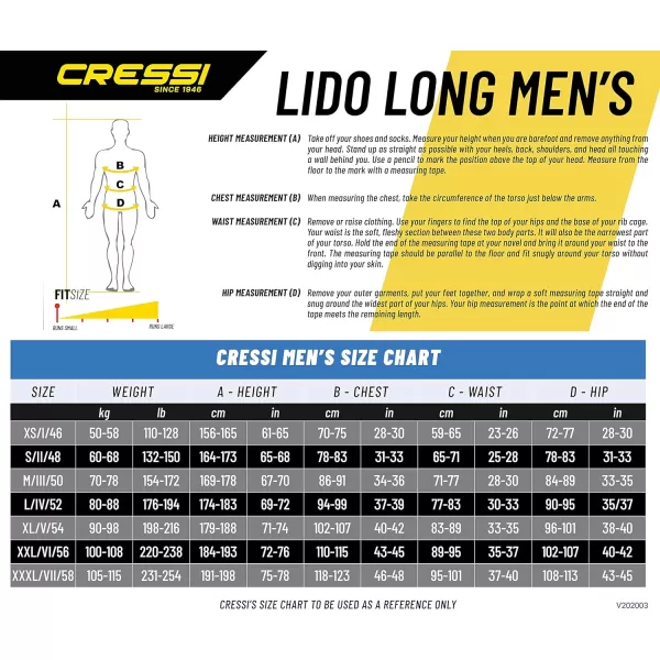 Cressi Men's Full Front Zip Wetsuit for Swimming, Snorkeling, Scuba Diving - Lido Long: Designed in Italy